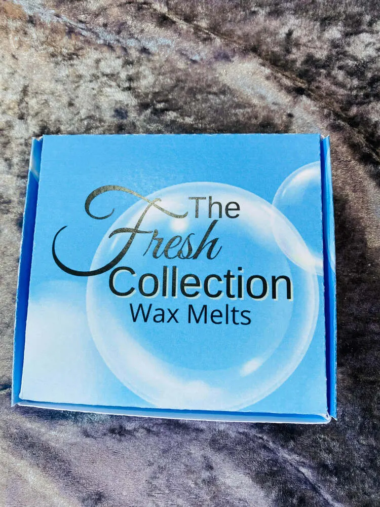 Blue Fresh Collection wax melt box with a bubble design